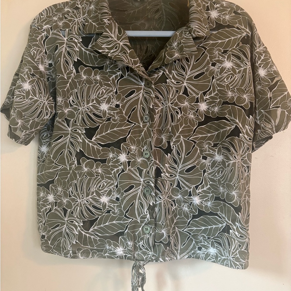 Floral Button-Up Women Top